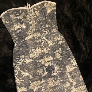 Nanette Lepore Denim and Lace Detail Dress